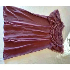 Twelve by Twelve LA Blouse Shirt Top Flutter Sleeve Purple Pink Womens S